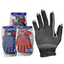 새마을 도트 장갑 미끄럼방지 나일론 10켤레 검정/파랑/삘강, M, 파랑