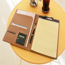 고급 가죽 클립 바인더 화일 케이스, 블랙