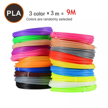 저온 3d펜 쓰리디펜 펜 컬러 재료 플라스틱 리필 드로잉 프린터 펜 필라멘트, 플라 9m 3color