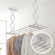 좁은 원룸 베란다 천장형 반자동 빨래건조대 부착형 발코니 아파트 수건, 1개