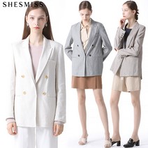 쉬즈미스 쉬즈미스 더블 트임 린넨 자켓