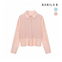 [바닐라비] 여성 하프 셔링 니트 배색 블라우스