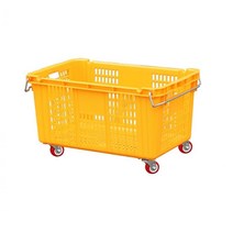 마트 슈퍼마켓 매장 바퀴달린 과일상자 운반바구니 짐카 무거운짐양중 사각대차 물류센터 핸들카 사무실, 1개, 바구니카트 빨강