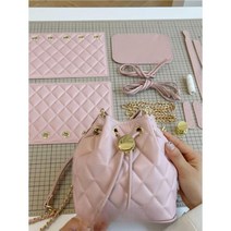 체인 가죽 가방 만들기 DIY 버킷 여성용 끈 소재 공예 인조 키트, C