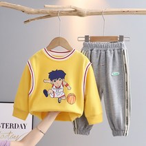 베베초롱 남아 상하복세트아동 봄 가을 세트 뉴 남아 긴팔 스포츠 베이비 캐릭터 농구복 아동 04세 아동복 2종 세트