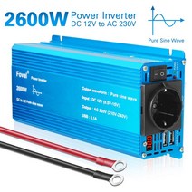 자동차 인버터 캠핑 2600W 순수 사인파 DC 12V 속도 전원 피크 자동차 플러그 인버터 어댑터 변환기 3.1A U, 02 12V 50Hz Universal