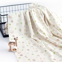 원단마트 대폭 오가닉 양면 다이마루 야옹이 (E0932) 골드뷰 배냇저고리 실내복 이불 신생아 용품 반려동물 소품