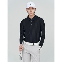 [빈폴골프] 남성 블랙 시어서커 스트라이프 칼라 티셔츠 BJ2341B015