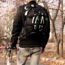 라이딩 전용 헬멧수납 야외방수 백팩 자전거방수가방, 그린