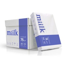밀크 A4 복사용지 A4용지 75g 2500매 1박스, 단일옵션