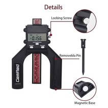 GemRed 디지털 깊이 게이지 LCD 디스플레이가 있는 높이 라우터 테이블용 목공 도구 (블랙 및 레드) 1280269