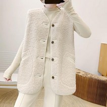 여성 조끼 베스트 롱 뽀글이 후리스 양털 무스탕 nj52