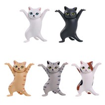 도매팜 일합쉬다~ 깜찍 고양이 피규어 다용도 거치대 인테리어 방꾸미기, 1개, 노랑줄무늬