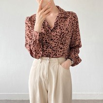 세련된 레오파드 호피 셔츠 블라우스