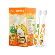 클리어스 옴팡이 키즈양치엔 라운딩모 칫솔(2세~5세) x 14개입, 단품