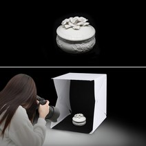 22*23*24CM 미니 데스크탑 토이 스튜디오 Fldable LED 라이트 박스 룸 무단 디밍 카메라 전화 제품 상자, 한개옵션0