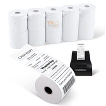 TK Thermal King 5.7cm x 4.9m2-1/4인치 165피트 감열지 금전 등록기 POS 영수증 용지 10롤, 10 Rolls, 2-1/4 x165