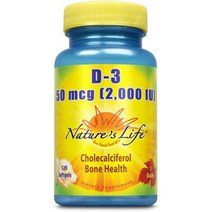 3개X 네이쳐스라이프 비타민 D 3 50 mcg 120 소프트젤