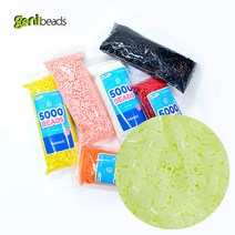 [사은품증정_칼라모양판5종세트증정]지니비즈(GENIBEADS) 리필용 싱글비즈_지니비즈 5000비즈, 야광그린, 1개