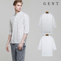 겐트옴므 남성용 케미 프린팅 헨리넥 7부 셔츠_GS8215C