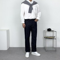 남자 청바지 레귤러핏 편한 생지 데님 논페이드 팬츠 진청 흑청 블랙진 S-2XL