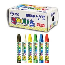 낱색 크레파스 12자루 단색 산업 현장 마킹 크레용, 문교낱색크레파스(흰색/12자루)