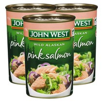 호주 존웨스트 John West Salmon Pink 와일드 알래스카 핑크 연어 통조림 415g, 3팩