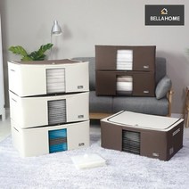 [벨라홈] 대용량 와이어 이불정리함105L+이불압축팩 3P(CN6317), 베이지