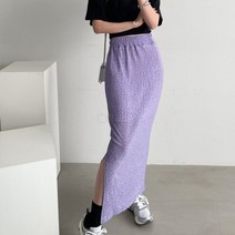 셀러허브(잡화) 여자 허리 밴딩 땡땡이 도트 패턴 옆 트임 롱 스커트