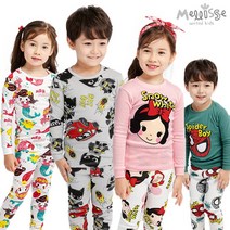 멜리스 국내생산 유아 아동 30수 후라이스 9부 내의 실내복 상하세트 봄 가을 겨울