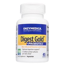 Enzymedica 엔지메디카 다이제스트 골드 프로바이오틱스 2in1 고급 포뮬러 90캡슐, 45 Count (Pack of 1), Standard Packaging