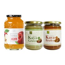 초록원 사과잼 1kg +카야하우스 카야잼 그린400g +브라운400g (1.8kg)