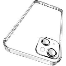 KEVKEEK 강화 유리 iPhone 13용 케이스 [일체형 카메라 렌즈 보호 포함]전체 투명 미군 MIL 규격 낙하 방지 내충격 흡수 보호 견고 내충격 흡수 보호 견고 무선 magsafe 충전 대응 스트랩 홀 부착 아이폰 13(6.1 인치)