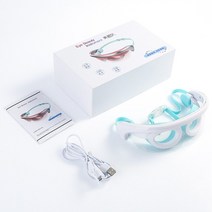눈마사지 LED 광자 뜨거운 압축 빛 치료 노화 방지 건강 관리 피부 조여 진동 보호기 뷰티, [01] With Box
