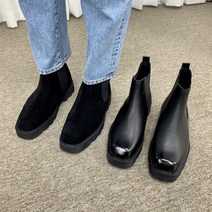 남자 키높이 스퀘어 토 첼시 부츠 (4cm)