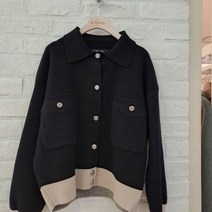 [에스티프렌치아이] ST.프렌치 SH01 단추카라니트자킷 데일리 테일리드니트카라자킷 FMB