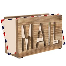 MyGift Rustic Burnt Wood Tabletop Mail Sorter with Mail Cutout Letters, 1