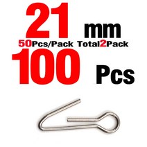 MNFT-100 스테인레스 스틸 소프트 미끼 후크 바늘 낚시 싱커 무게 루프 헤드 리드, 05 Size 21mm 100 Pcs