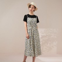 써스데이아일랜드 봄 플라워 프린팅 나시 원피스 T202MOP142W