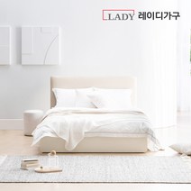 레이디가구 모노 가죽 LED 수납 호텔 침대 Q_독립매트리스, 내추럴
