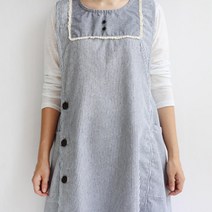 진아트홈패션 옆주머니 주방용 조끼앞치마 스트라이프 가드닝 홈까페 커피