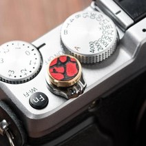 릴리즈 셔터카메라 셔터 릴리즈 버튼 후지 필름 XPRO3 X100FV XT4 2030XE4 Leica M10P 용 황동   가죽 오목, 02 Red Black Grain