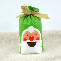 크리스마스 선물포장 리본 포장봉투 모음, 2.초록산타