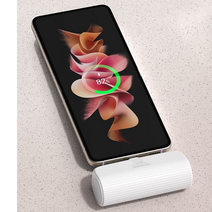 ㅣ제우스ㅣ언제 어디서나 스마트폰충전기 5000mAh 보조배터리 도킹형 간편휴대 LG벨벳 V50S V50 G8 G7 Q61 Q52 Q51 Q9, 선택1번 C타입 - 화이트