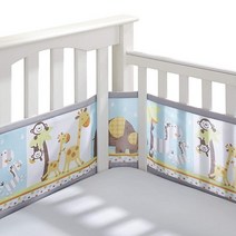 BreathableBaby 통기성 좋은 메시 아기 침대 라이너 - 클래식 컬렉션 - 올빼미 펀 핑크 - 풀 사이즈 4면 슬레이트 및 단색 백 유아용 침대에 적합 - 범퍼 방지