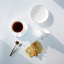 앤틱 골드라인 고급 본차이나 찻잔 커피잔세트 2인 4p