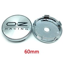 자동차 휠 센터 허브 캡 4 개 56mm 60mm 65mm 68mm 림 커버 자동 OZ 로고 배지 엠블럼 외부 스타일링 액세서리, [05] 60mm Black Silver