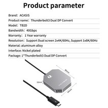 칼디짓 Thunderbolt 3 듀얼 dp 변환기 8k60 hz 프로젝터 apple mac macbook air pro windows 썬더볼트 dp to