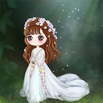 러블리걸 시리즈 D [보석십자수 액자세트] 5D 원형 20x20, 단품