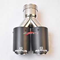 오토바이가변배기 머플러 준비엘 em 로고가있는 1pc 광택 스테인레스 스틸 이중 동일한, 86-101mm